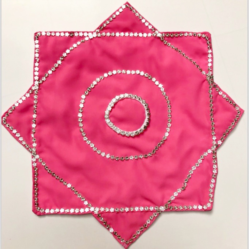 Plum blossom hemp yarn thickened hemp yarn material yangko dance handkerchief adult two-person hand towel flower handkerchief octagonal towel