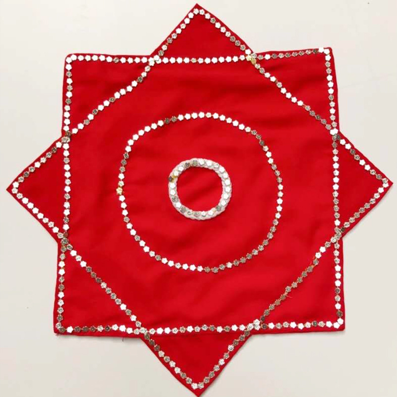 Plum blossom hemp yarn thickened hemp yarn material yangko dance handkerchief adult two-person hand towel flower handkerchief octagonal towel