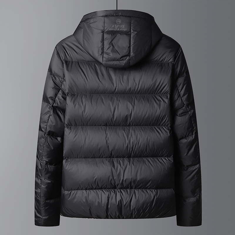 Winter New Simple All-match Hooded Down Jacket Men's Thickened Middle-aged and Young People's Cold-proof Warm Fashionable Bread Down Jacket