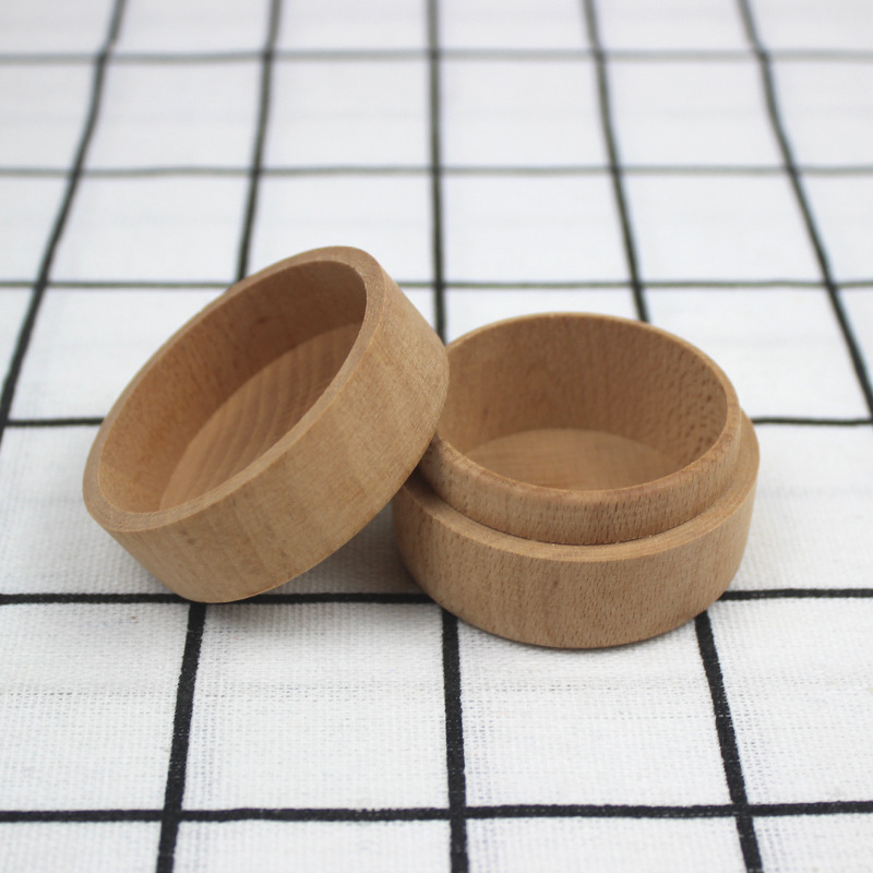 Round wooden box Beech round ring box solid wood gift storage box earrings necklace packaging jewelry box manufacturers wholesale