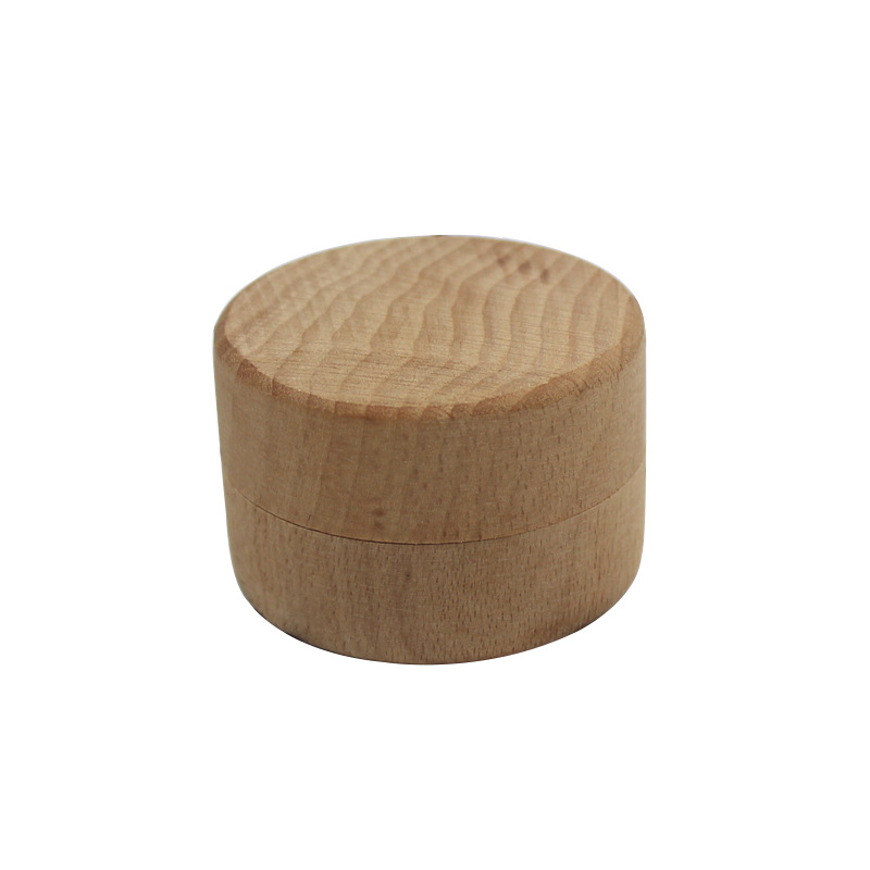 Round wooden box Beech round ring box solid wood gift storage box earrings necklace packaging jewelry box manufacturers wholesale