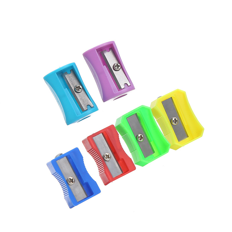 Plastic Square Small Pencil Sharpener Pencil Sharpener Pencil Sharpener Student Children's Stationery Wholesale Foreign Trade