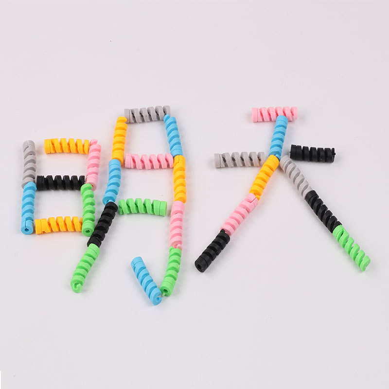 Factory direct spiral silicone data cable protective cover power cord anti-break suitable for wide range easy to carry