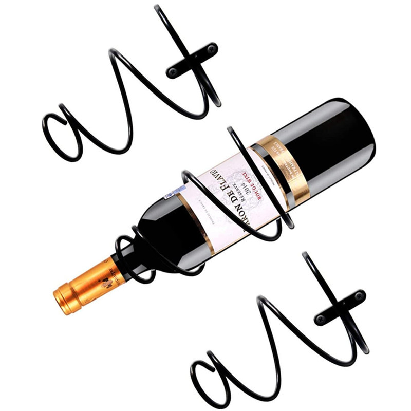 Simple Single Bottle Wall-Mounted Wine Rack Red Wine Bottle Display Rack Metal Hanging Wine Rack