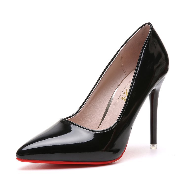 Red-Soled High Heels That Are Comfortable for Women, Stiletto Heels, Spring 2025, Black Heels, Large Size Pointed Toe 41-43, Shallow Mouth