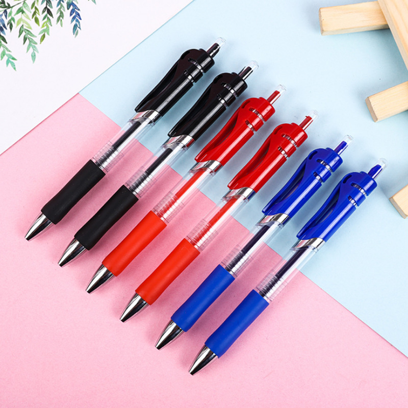 K35 press gel pen red black blue 0.5mm bullet sign pen along the refill office pen factory outlet