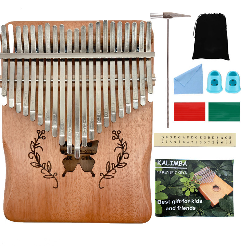 Wholesale 21-Tone Thumb Piano 17-Tone 21-Tone Kalimba 17-Tone 21-Tone Kalimba Export Musical Instrument Finger Piano