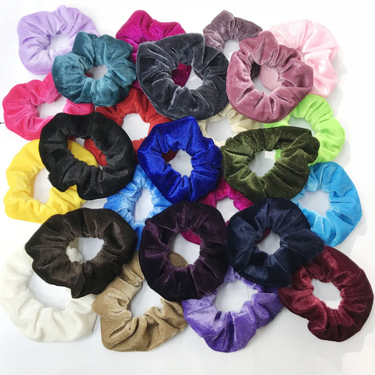 Amazon Gold Velvet Cloth Pig Intestine Hair Ring Velvet Mother Headband Grandma Jewelry Rubber Band Wholesale