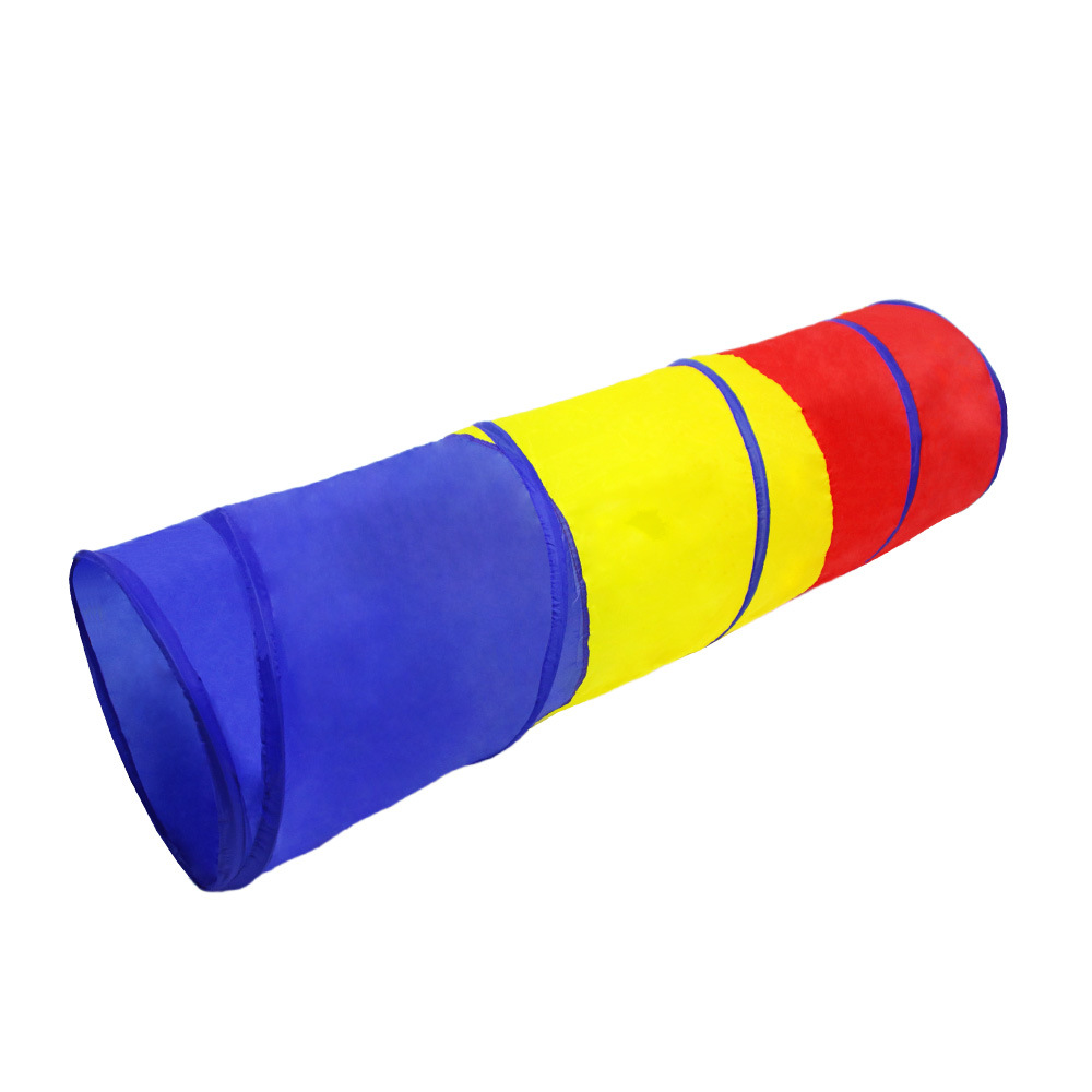 Children's Rainbow Crawling Tunnel Indoor Playhouse Children's Outdoor Foldable Tent Red, Yellow and Blue Color Channel