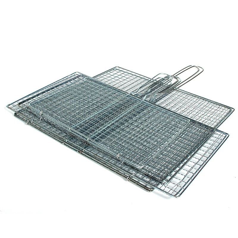 Electroplated Grilled Fish Clip Stainless Steel Grilled Fish Clip Vegetable Clip Grilled Meat Clip Barbecue Mesh Burger Clip Barbecue Tools