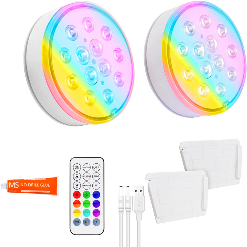 New usb charging waterproof led 13 lamp rgb colorful color changing RF remote control diving lamp timing swimming pool underwater lamp