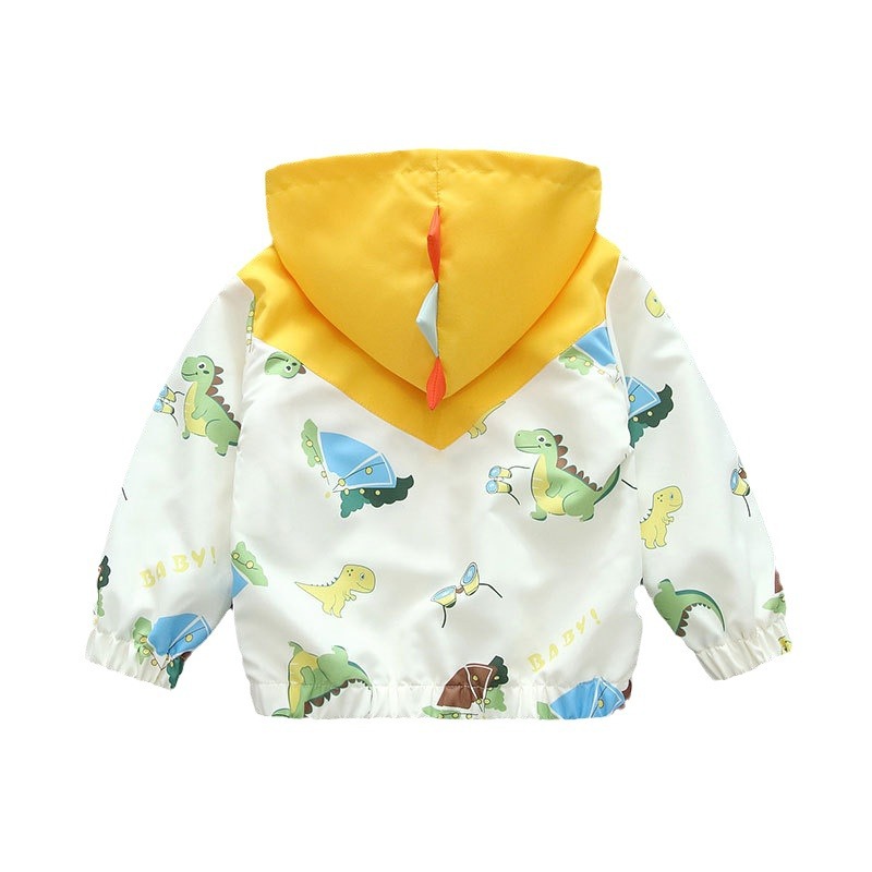 Children's Clothing Boys' Spring Dinosaur Jacket 2025 New Stylish Boys' Trendy Spring and Autumn Hooded Jacket for Toddlers and Kids