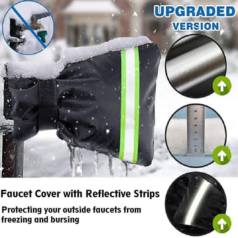 Outdoor Faucet Cover Winter Faucet Anti-freeze Protective Cover Reflective Strip Thermal Insulation Anti-icing Faucet Protective Cover