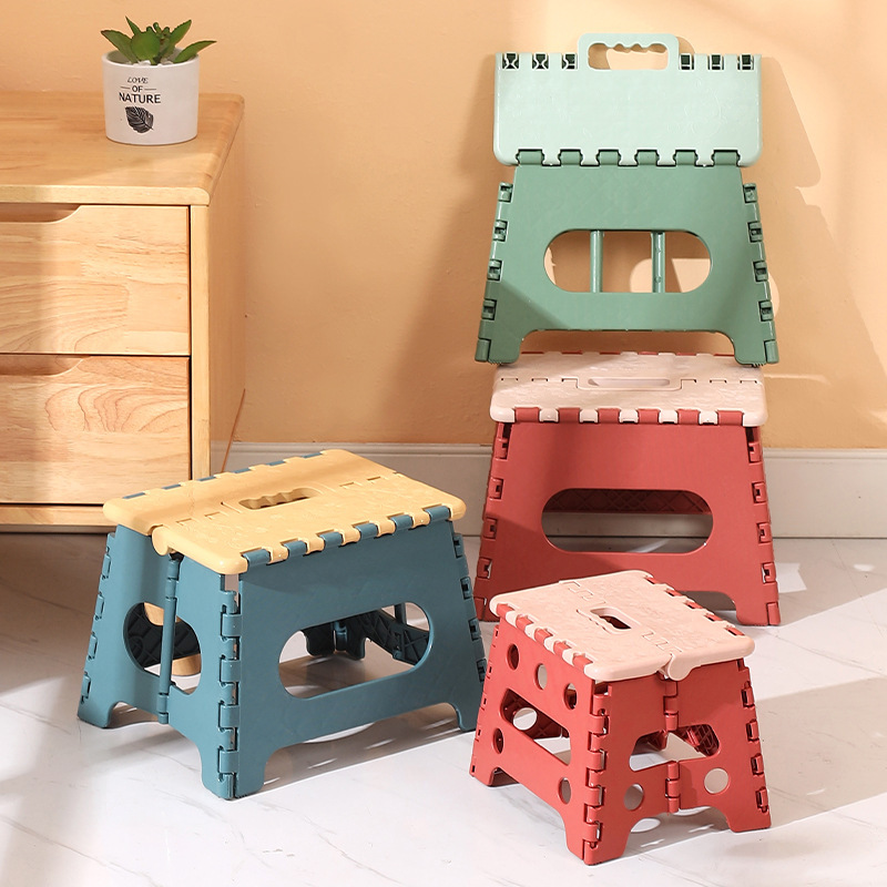 Thickened Portable Stool High Quality Portable Folding Stool Household Children Stool Outdoor Low Stool Plastic Shoe Changing Small Stool Wholesale