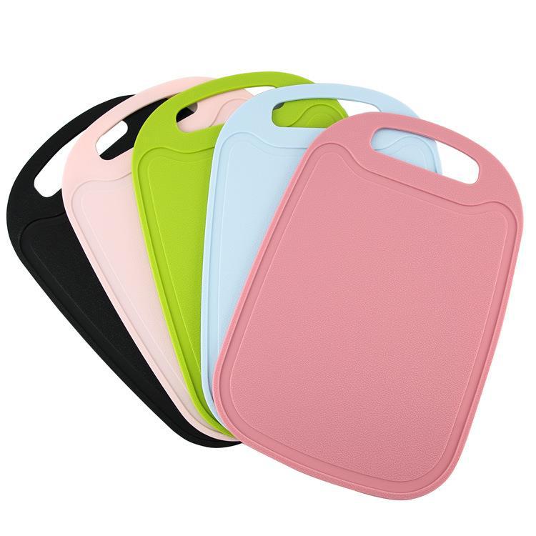 Double-sided cutting board children's complementary food plastic cutting board creative fruit cutting board wholesale plastic cutting board with groove