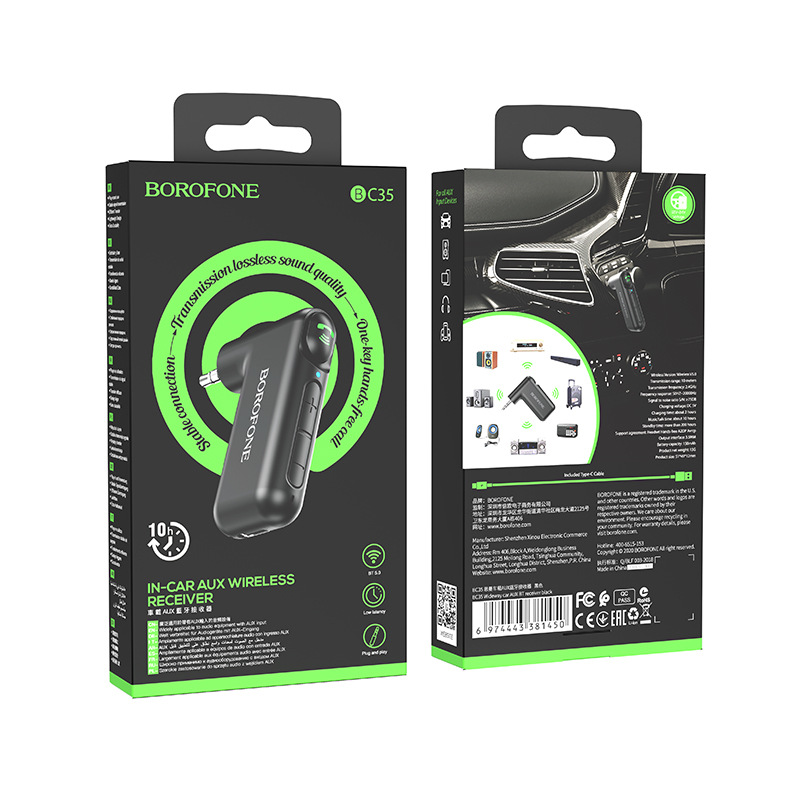 Borofone BC35 Siman car AUX Bluetooth receiver wireless 3.5mm car audio adapter