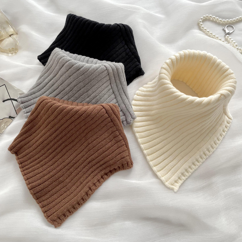 Autumn and Winter New Knitted Neck Sleeve Korean-style All-match Solid Color Warm Neck Protection Elastic Knitted Fake Neck Wool Neck High Neck