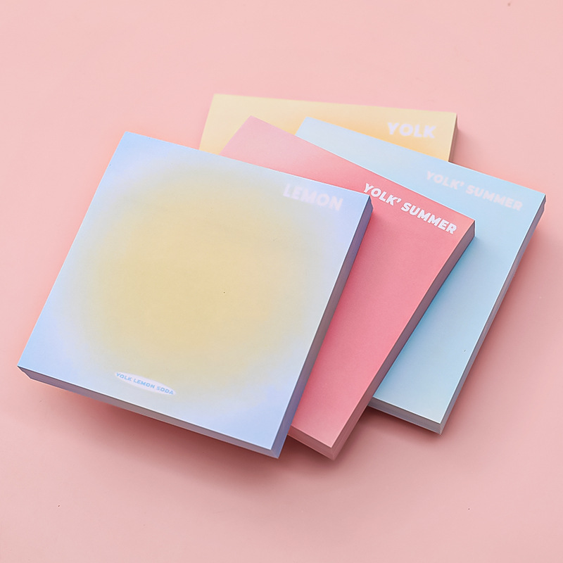 Egg yolk gradient solid color Post-It note student Mark message note book examination office note paper take-out n times paste