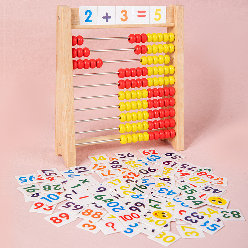 Two-color 10-gear calculation rack number sense enlightenment arithmetic baby bead calculation rack children's calculator mathematical addition and subtraction artifact