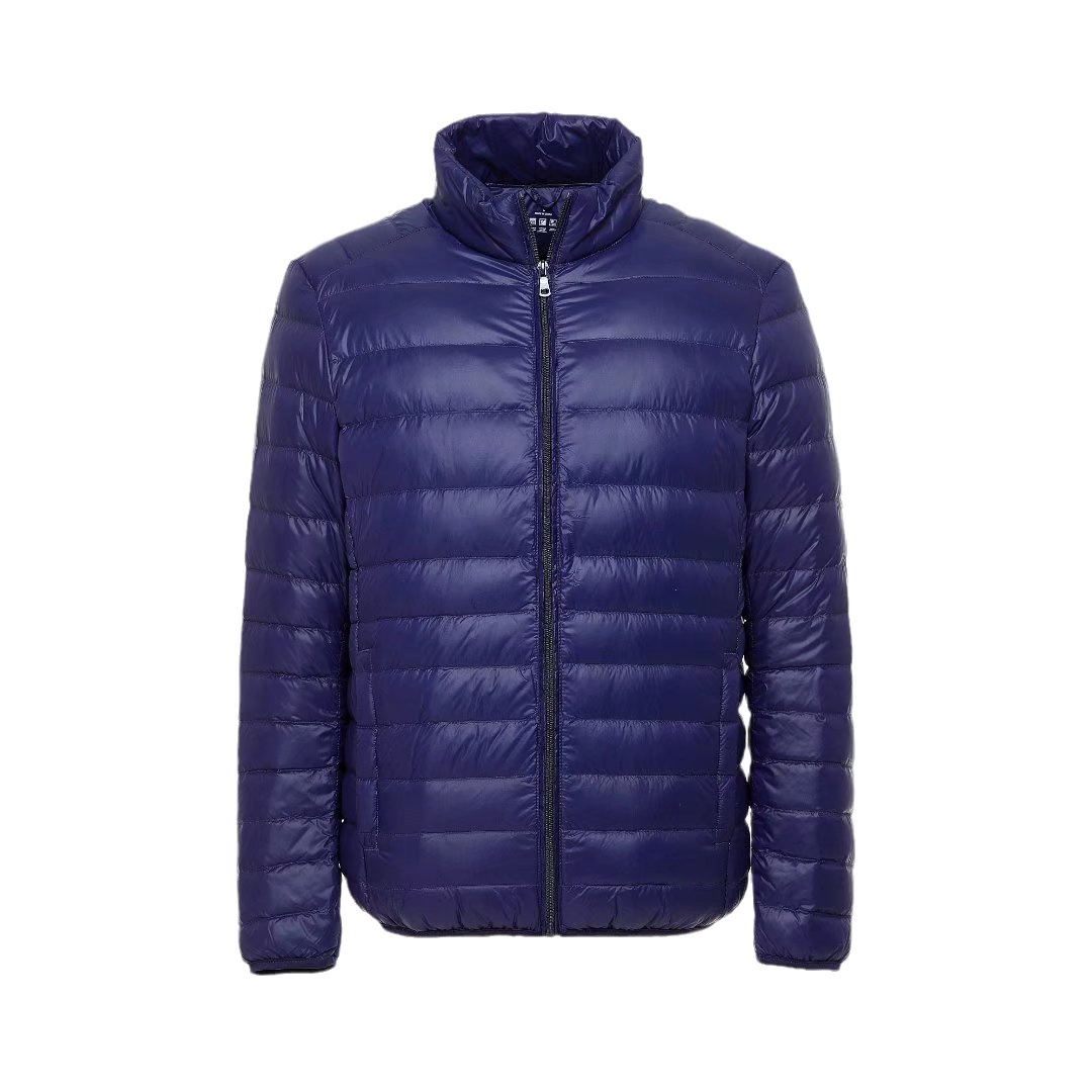 Pinghu autumn and winter short lightweight cross-border solid color simple stand collar white duck down white duck down men's jacket down jacket men