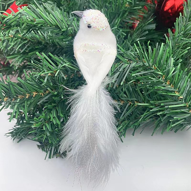 Imitation bird Easter Halloween crooked head little red bird white gardening decoration decoration fake bird spot can be set