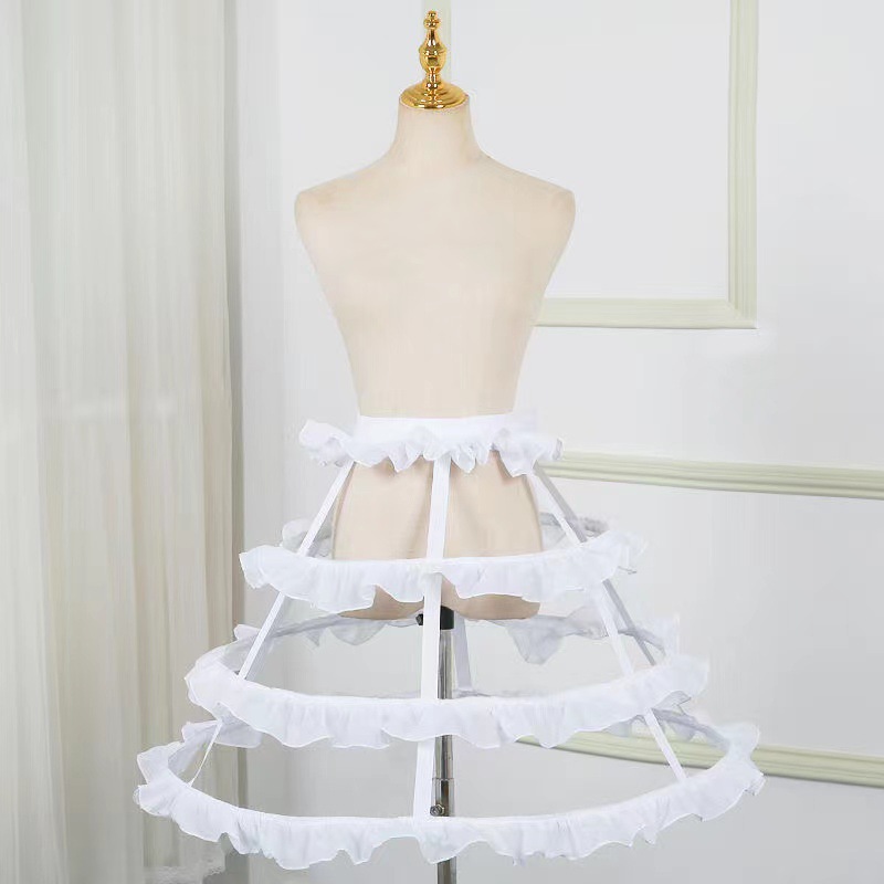 Hollow Bird Cage Skirt with Fish Bones, Two, Three, Four, Five Steel Black and White Cosplay Violent Lolita See-Through Petticoat