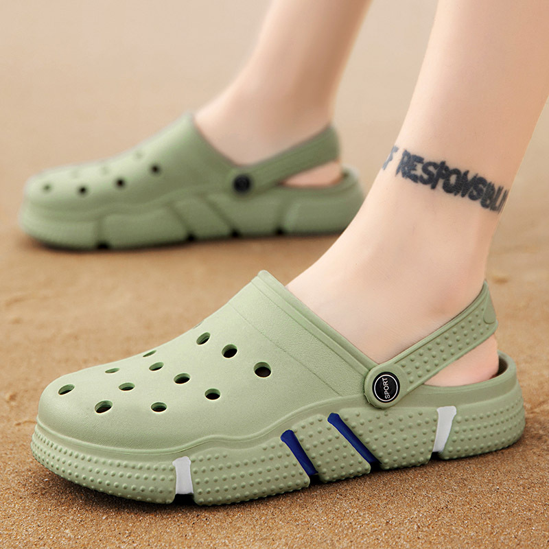 Hole Shoes Men's Fashionable Outdoor Wear plus size Slippers Dual-purpose Sandals Household Non-slip Summer New Beach Sandals
