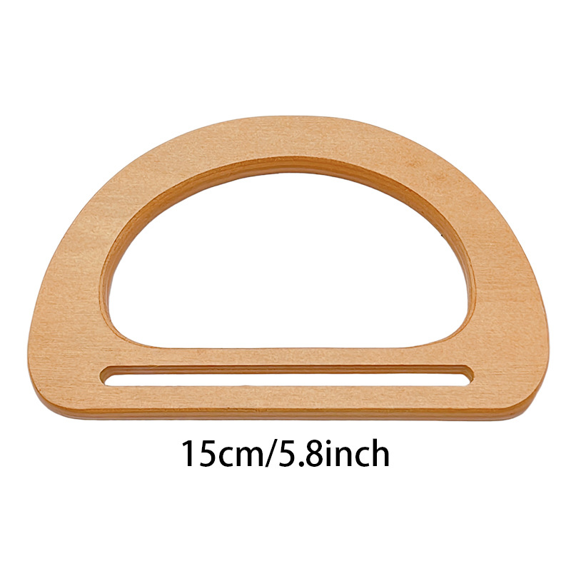 Wooden Handle Round D-Shaped Bamboo Handle Bag Accessories Satchel Ring Handmade DIY Woven Bag Handle Accessories