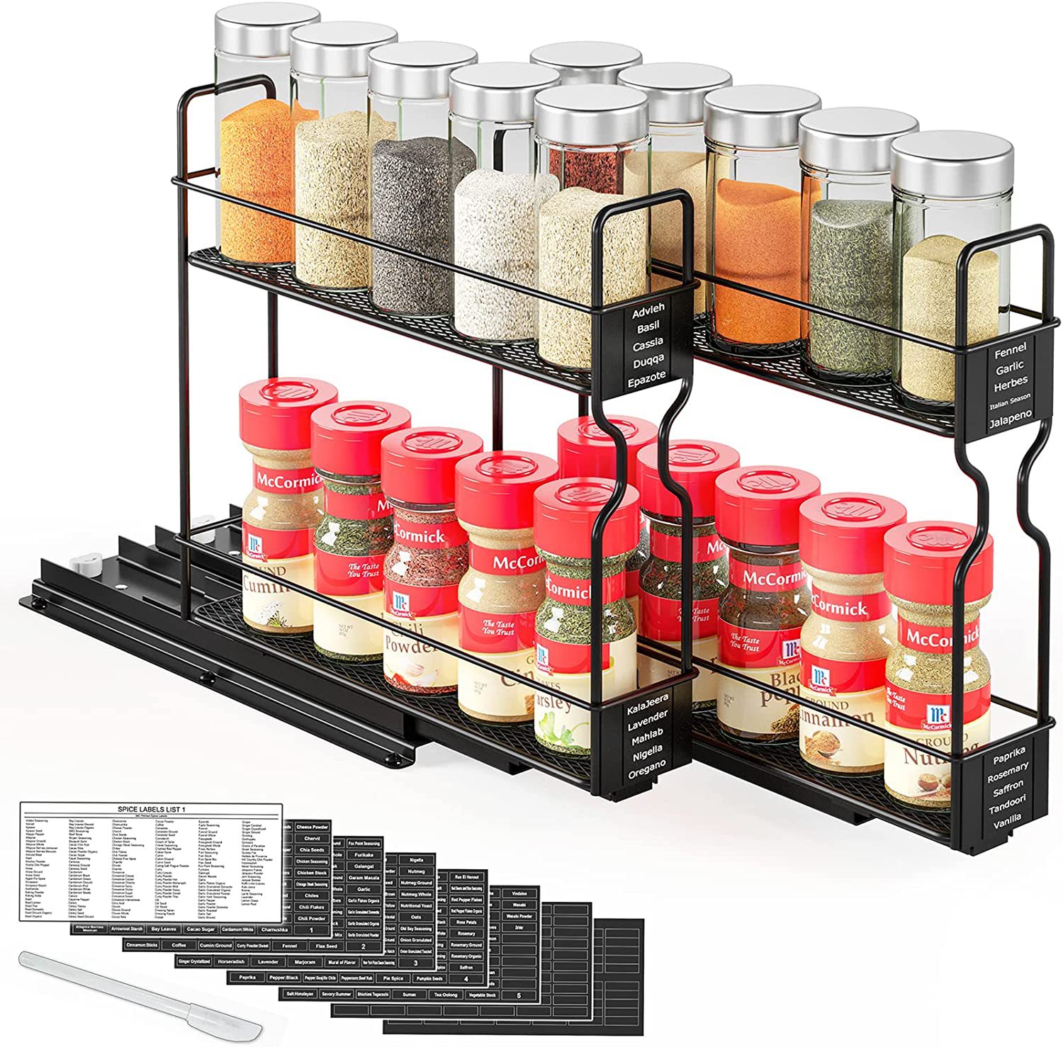Cross-border kitchen full set of seasoning jar multi-functional storage rack multi-layer household supplies seasoning box seasoning storage rack