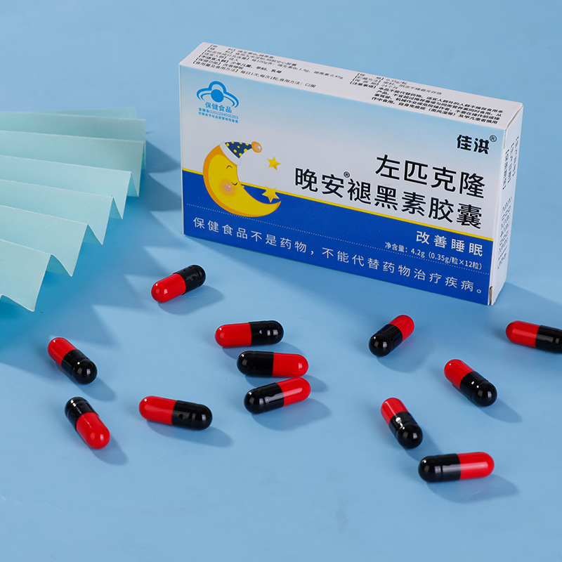 Bo Mian Jia Hong Brand Melatonin Capsule Sleep Tablets Improve Sleep Vitamin B6 Soft Capsule Health Products Factory