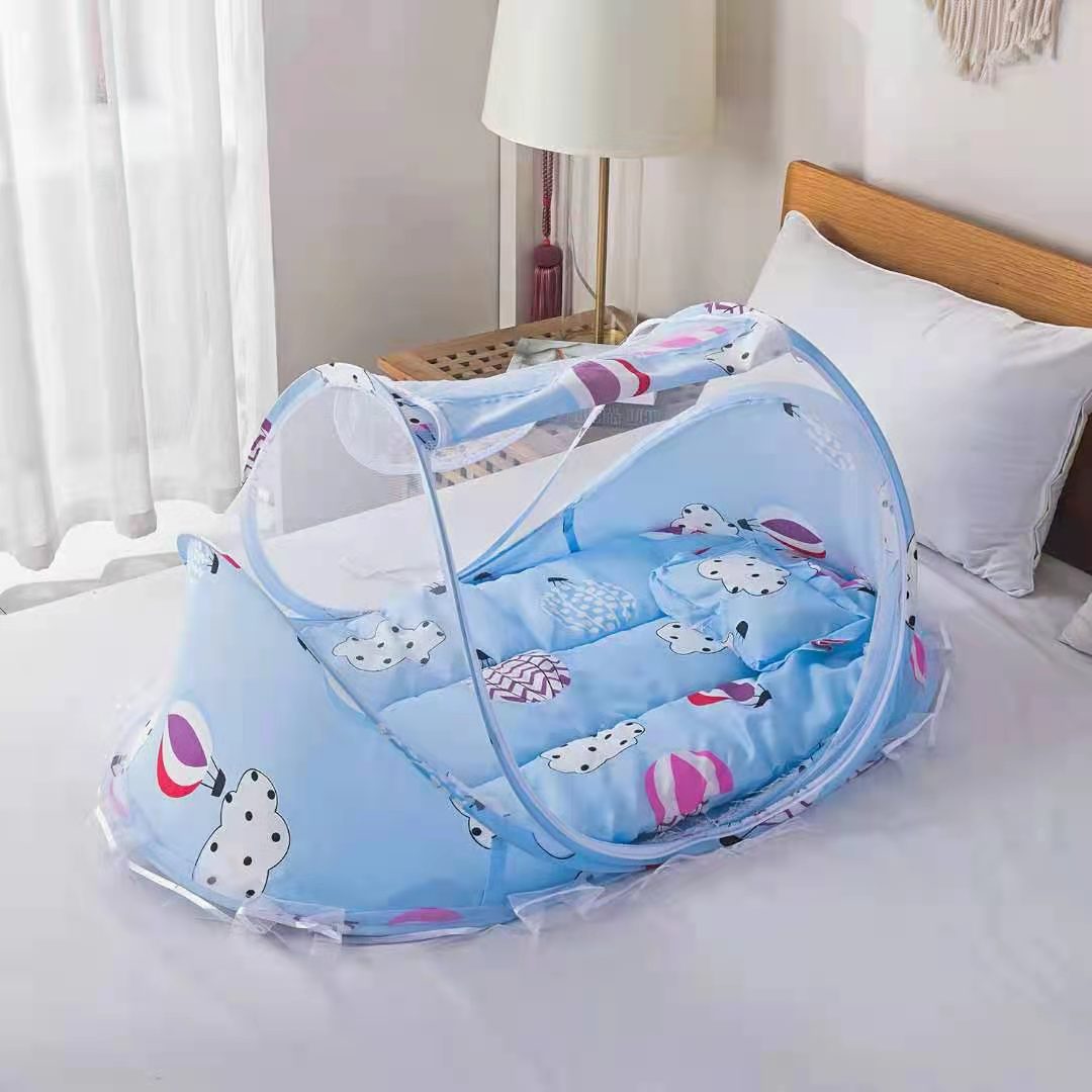 New Cartoon Sailing Baby Mosquito Net Big Bear Three-piece Set Foldable Yurt Baby Deer Mosquito Net