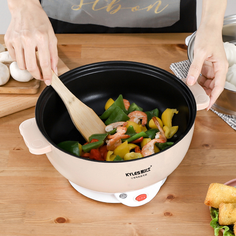 Electric Hot Pot All-in-One Household Electric Wok Electric Steamer Large Capacity Cooking Non-stick Cooking Pot Small Electric Pot