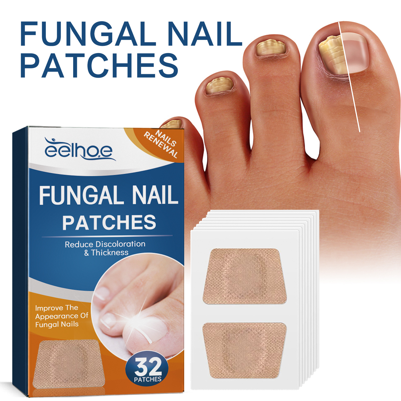 Eelhoe Toenail Care Patch Onychomycosis Care Toenail Soft Nail Ingrown Nail Thickening Bright Nail Groove Care Patch