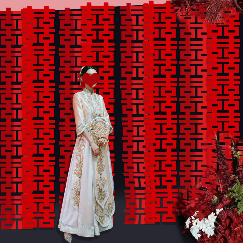 Advanced Sense New Long Happy Character Wedding Room Decoration Essentials Three-dimensional Happy Character Photography Props Complete Set