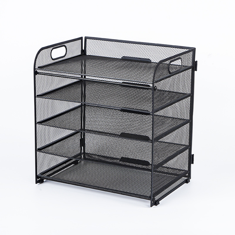 Cross-Border Office File Rack Multi-Layer A4 Paper File Desktop File Storage Rack Metal Office Document Storage Rack