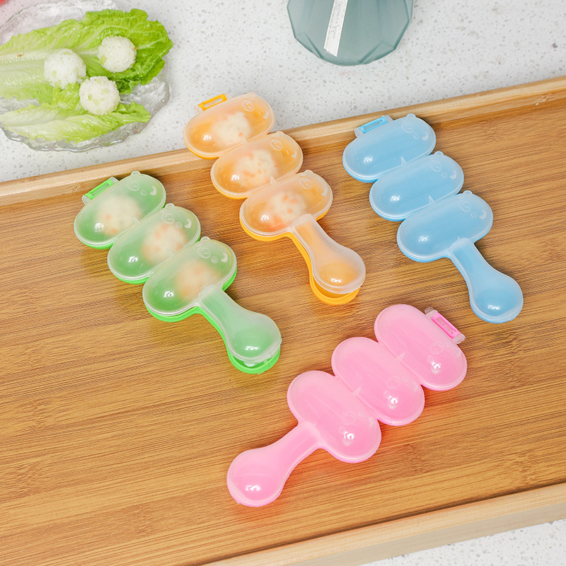 Cross-border rocking rice ball mould triple mould diy sushi balls children's spherical meatball rice ball artifact