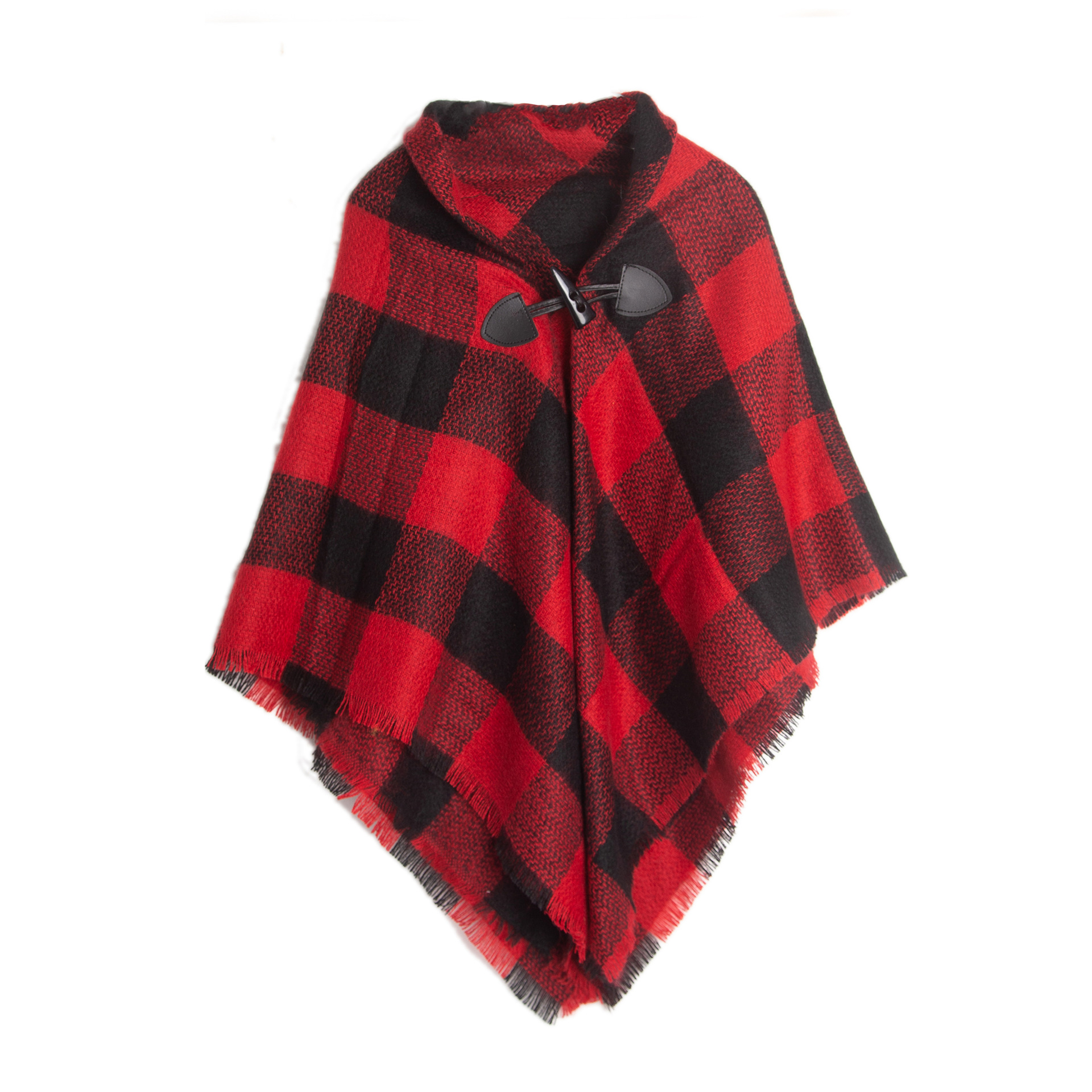 Directly Supplied from the Manufacturer, Amazon's Popular European and American Autumn and Winter New Style Parent-Child Children's Toggle Plaid Cape Shawl
