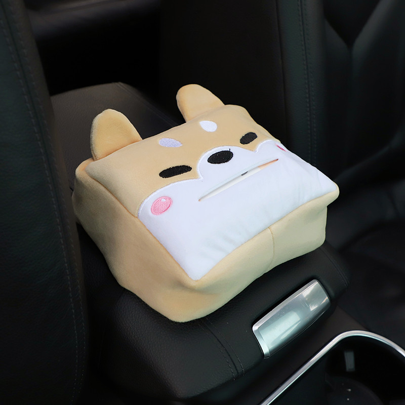 Cartoon car tissue box multifunctional car tissue box car chair back sun visor armrest box tissue box cover