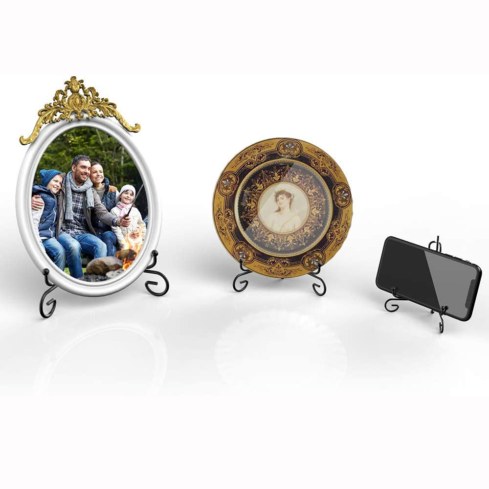 Foldable Tripod Wrought Iron Bracket European Simple Metal Ornament Bracket Tea Cake Photo Frame Plate Display Stand
