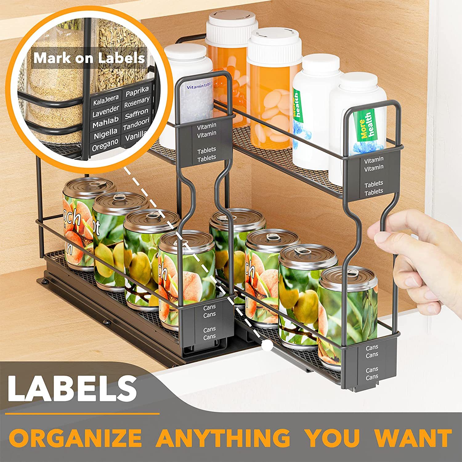 Cross-border kitchen full set of seasoning jar multi-functional storage rack multi-layer household supplies seasoning box seasoning storage rack