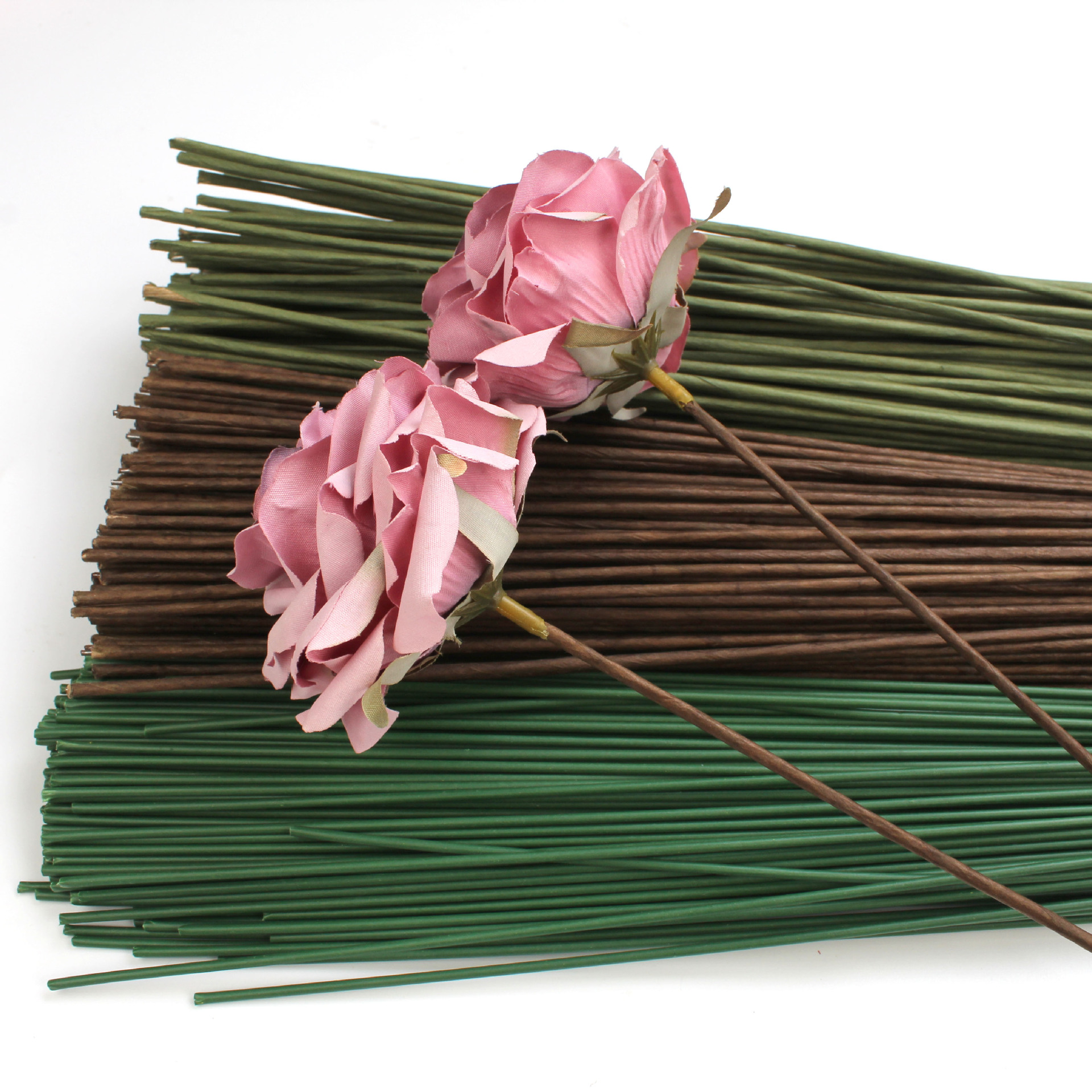 Floral Wire Assortment: Floral Stems, Paper-Coated and Plastic-Coated Thick and Thin Wires for DIY Handmade Wire Mesh Bouquets and Artificial Flowers