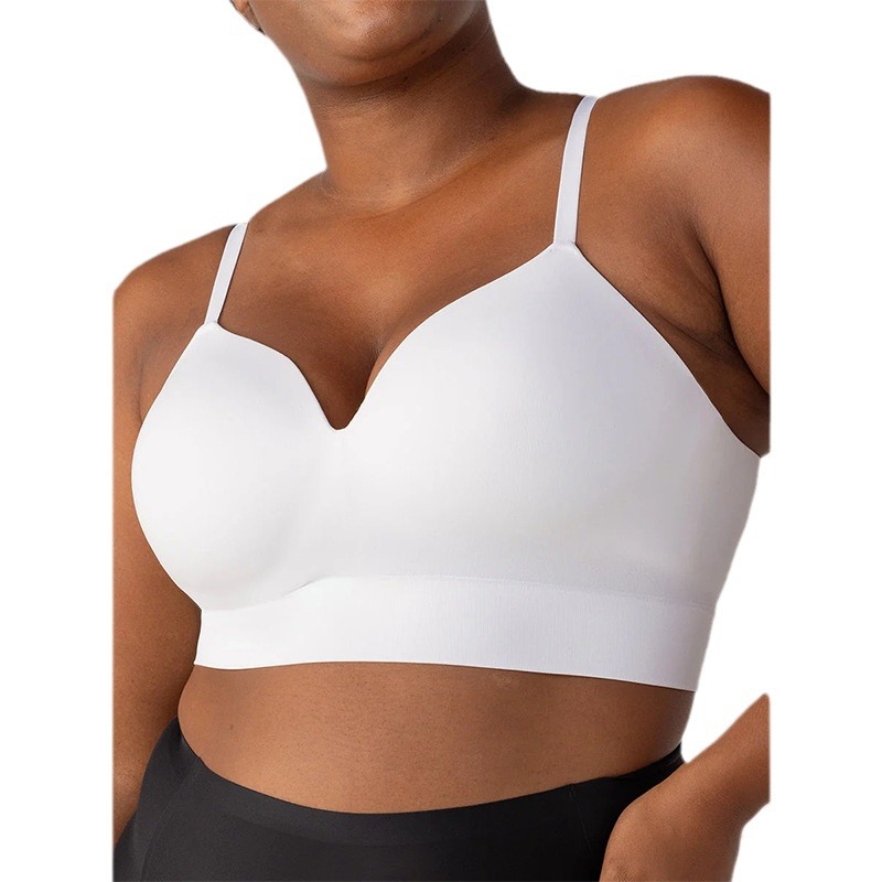 Cross-border Foreign Trade Fixed Cup Supporting Traceless Underwear Comfortable Gathering Upper Support Non-steel Rings Body Shaping plus size Bra