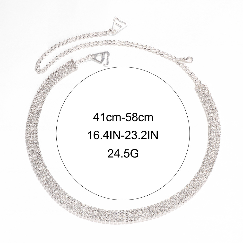 Europe and the United States cross-border simple jewelry rhinestone cross shoulder chain multi-row full diamond temperament Back chain shoulder strap women Back chain