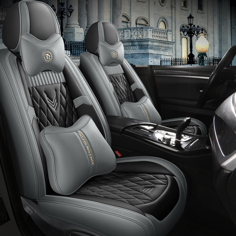 Car Seat Cover New Special Full Surrounding Four Seasons Universal Perforated Breathable Full Leather Winter Car Interior Supplies Seat Cushion