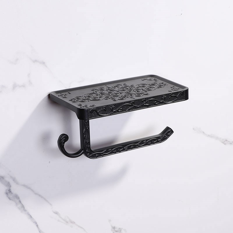 Antique Carved Mobile Phone Holder Bathroom Storage and Organization Rack Retro Noble Mobile Phone Storage Rack Paper Towel Holder