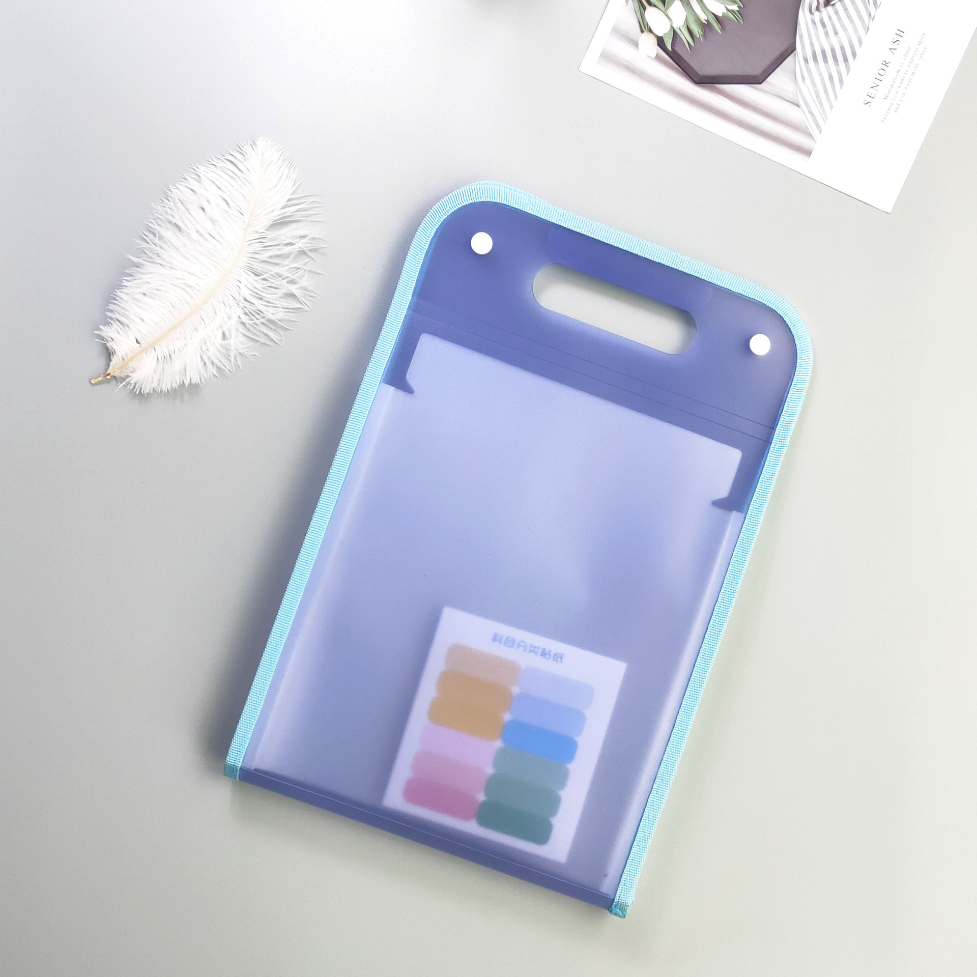 A4 Large Capacity Test Paper Bag Vertical Portable Organ Bag Document Storage Bag Student Multi-Layer Storage Artifact Data Book