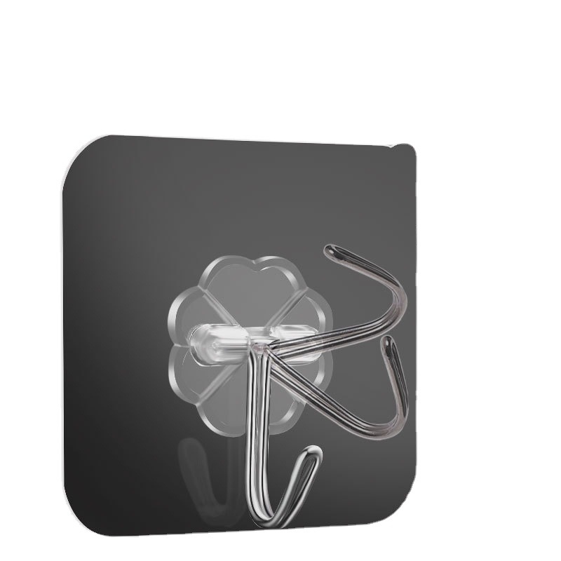 Transparent hook non-perforated sticky hook stall wholesale strong seamless hook plastic Creative Bathroom Kitchen hook