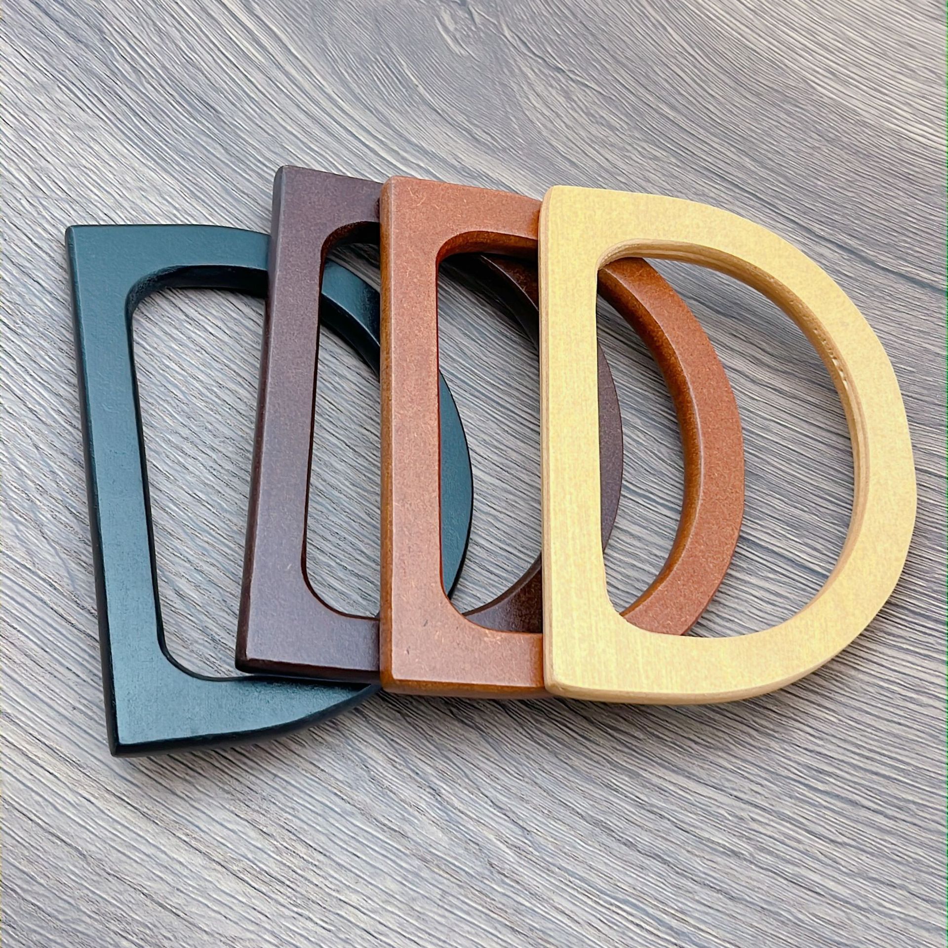 Wooden Handle Round D-Shaped Bamboo Handle Bag Accessories Satchel Ring Handmade DIY Woven Bag Handle Accessories