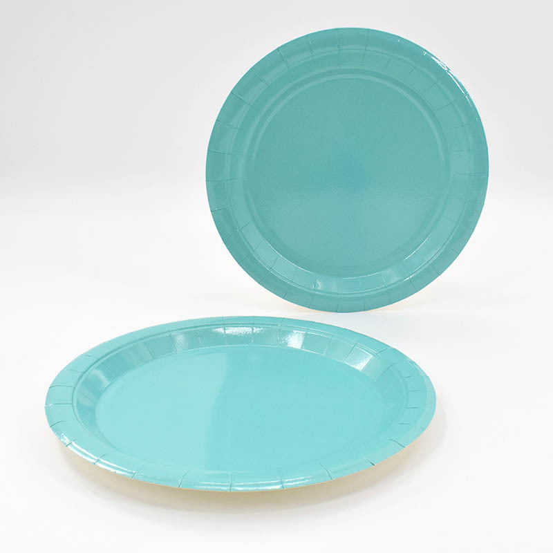 Birthday party decoration tableware disposable plate solid color picnic plate dessert table decoration dessert plate cake plate