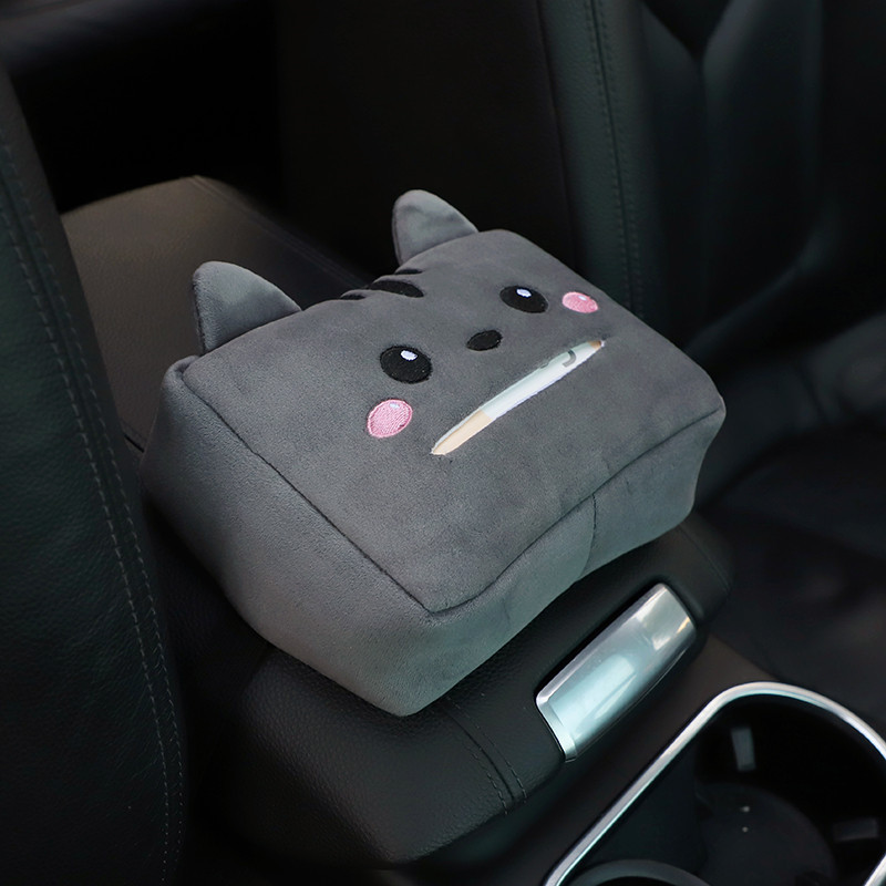 Cartoon car tissue box multifunctional car tissue box car chair back sun visor armrest box tissue box cover